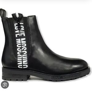 Love Moschino Black Leather Boots